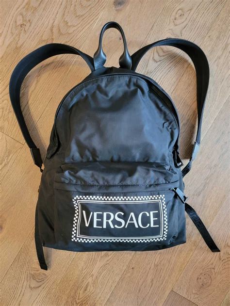 versace complimentary backpack|Versace nylon backpack.